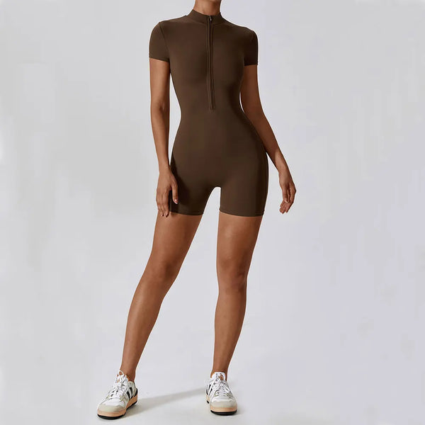 Stylish Short Sleeve Yoga Jumpsuit